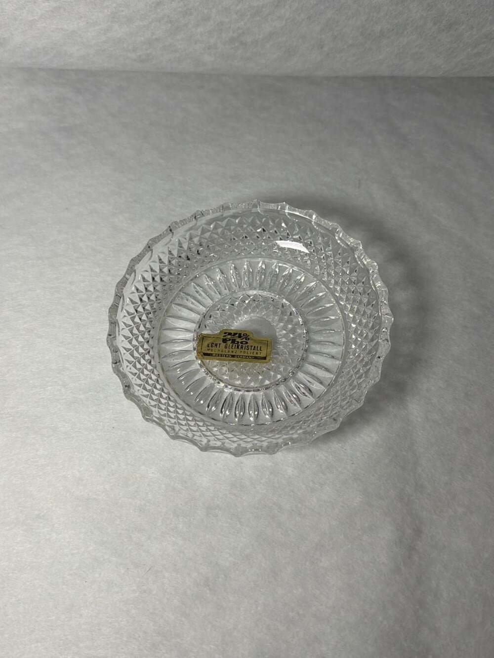 Vintage 24% Lead Crystal Glass Bon Bon Dish Western Germany